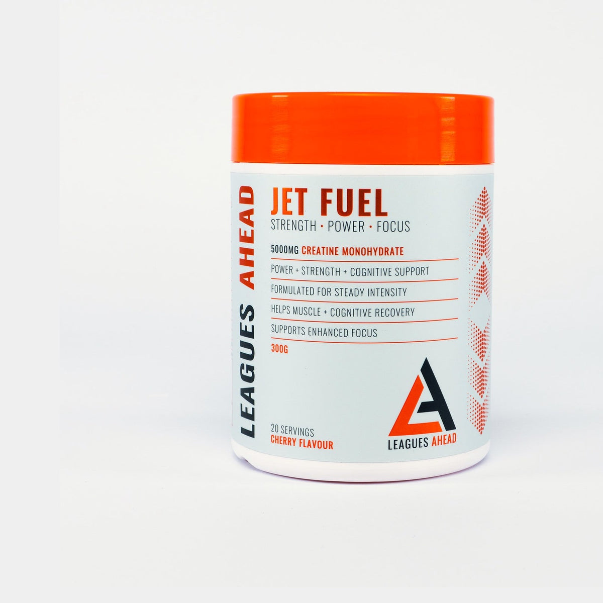 Leagues Ahead Jet Fuel creatine with caffeine, cherry flavour 300g tub