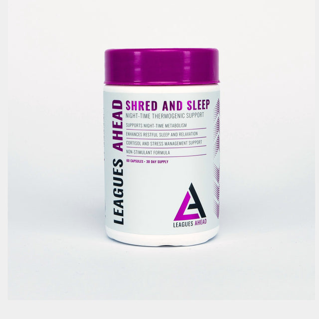 Leagues Ahead Shred and Sleep night-time metabolic capsules, 60 capsule tub